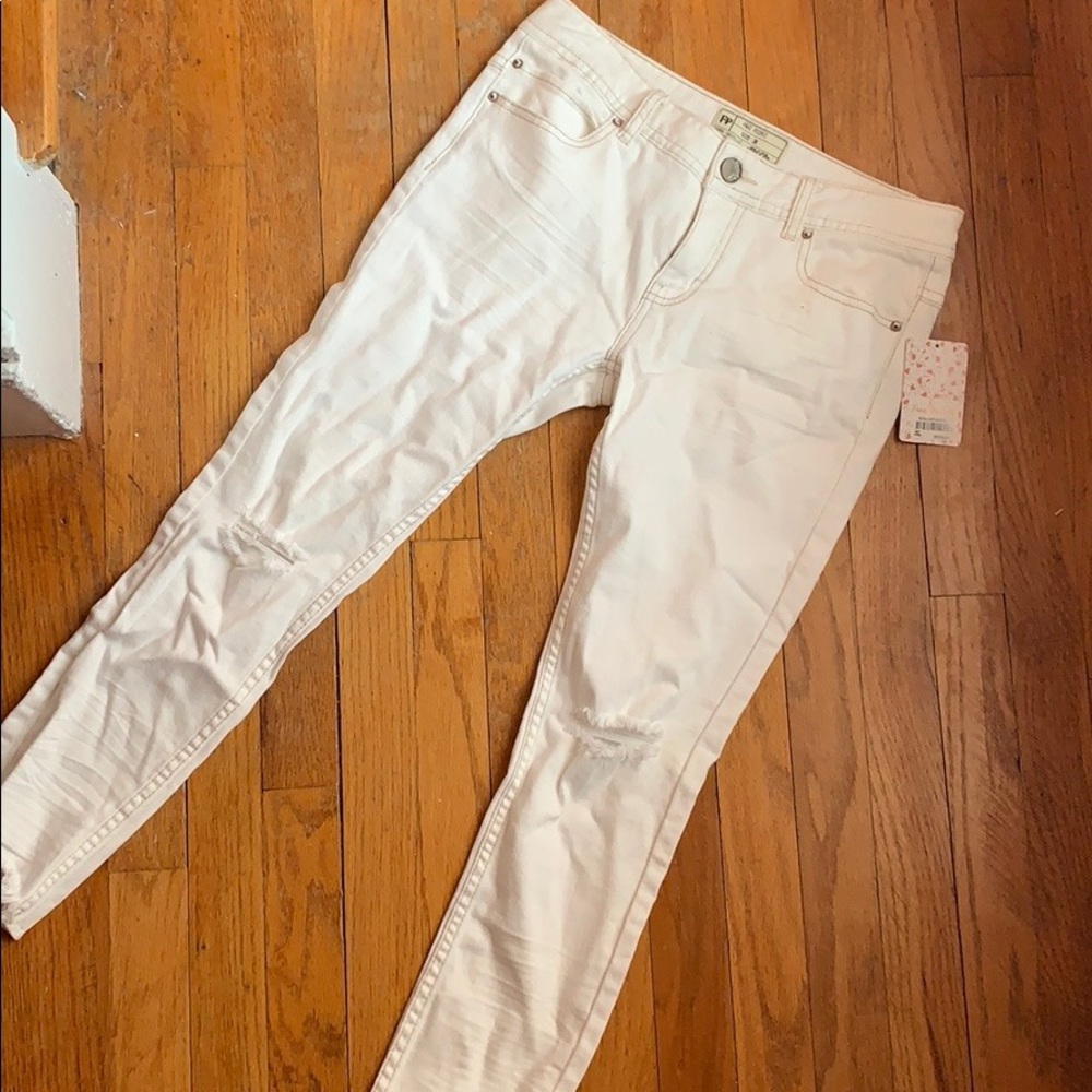 White FP jeans